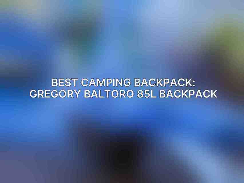 Best Camping Backpack: Gregory Baltoro 85L Backpack