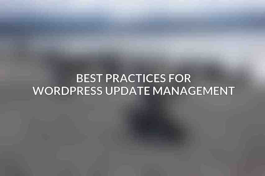 Best Practices for WordPress Update Management