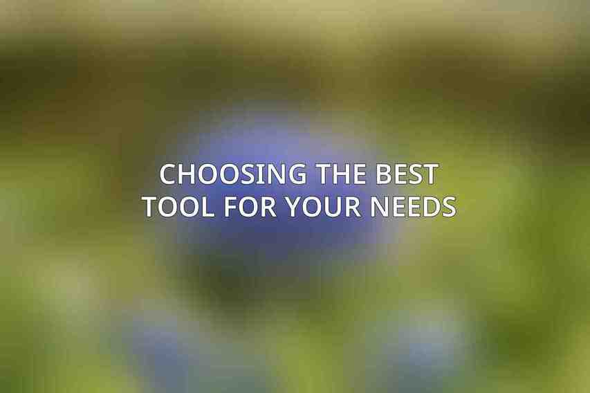 Choosing the Best Tool for Your Needs