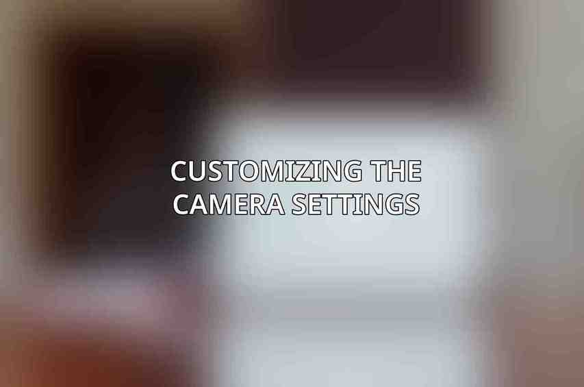 Customizing the Camera Settings