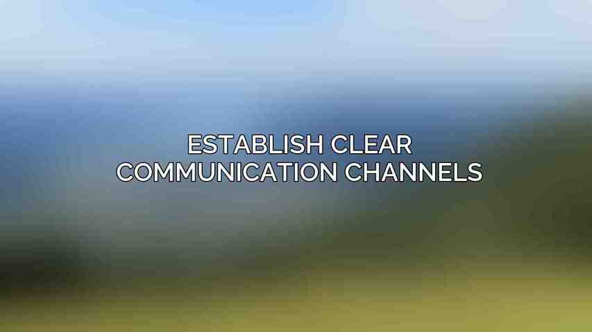 Establish Clear Communication Channels