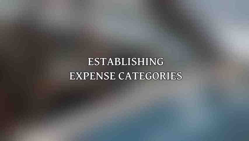 Establishing Expense Categories