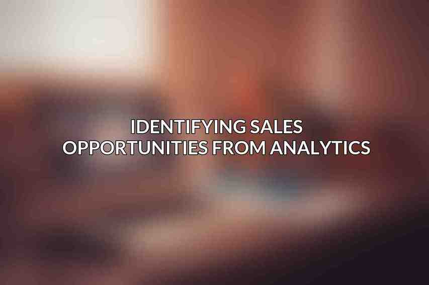 Identifying Sales Opportunities from Analytics