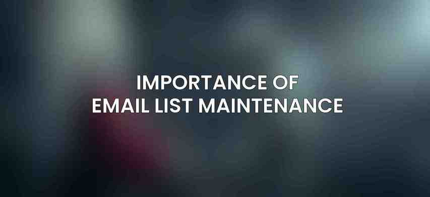 Importance of email list maintenance
