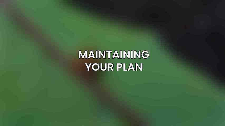 Maintaining Your Plan