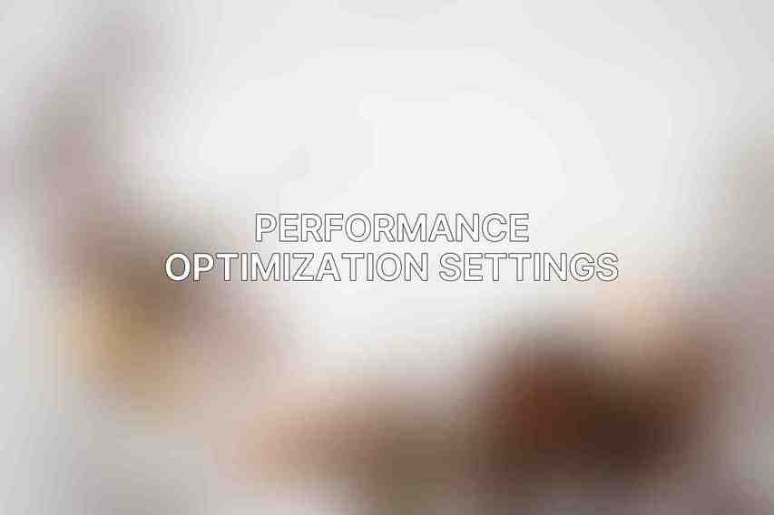 Performance Optimization Settings