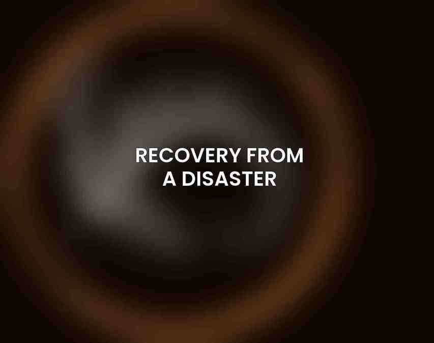 Recovery from a Disaster