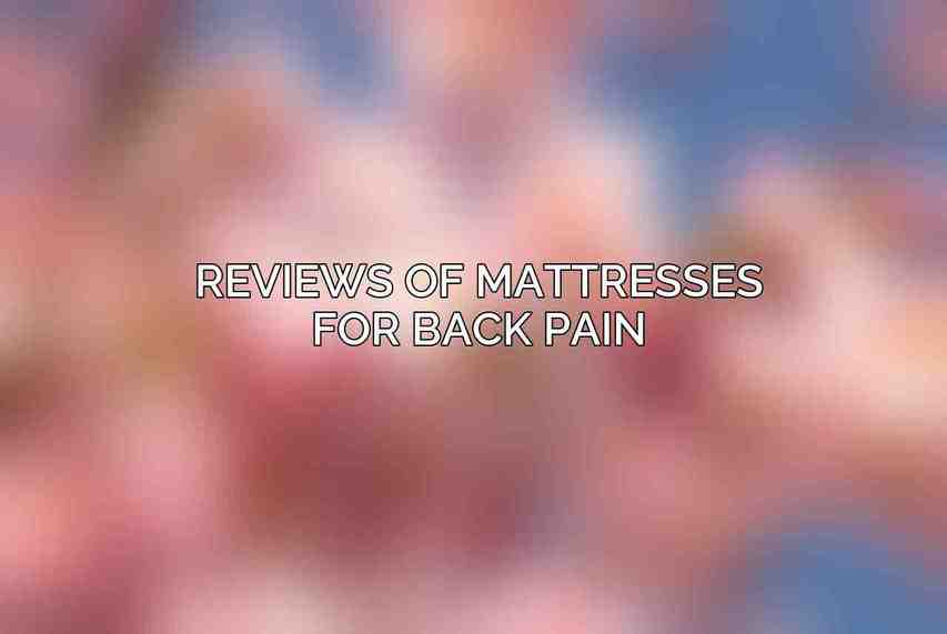 Reviews of Mattresses for Back Pain