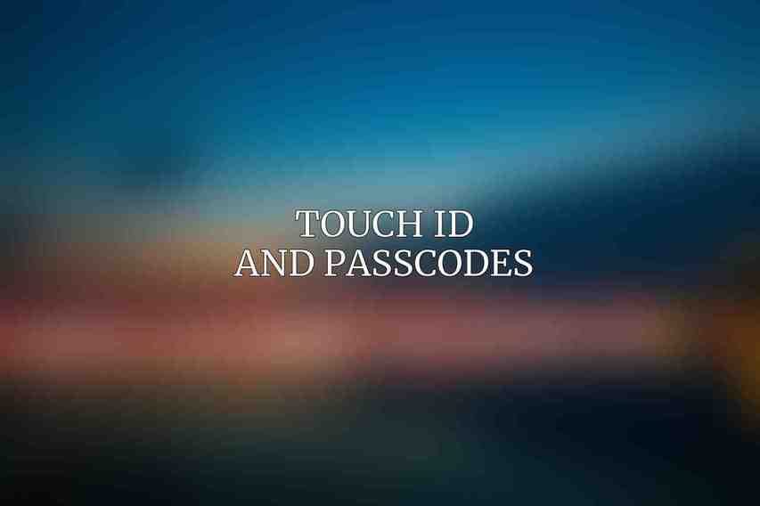 Touch ID and Passcodes