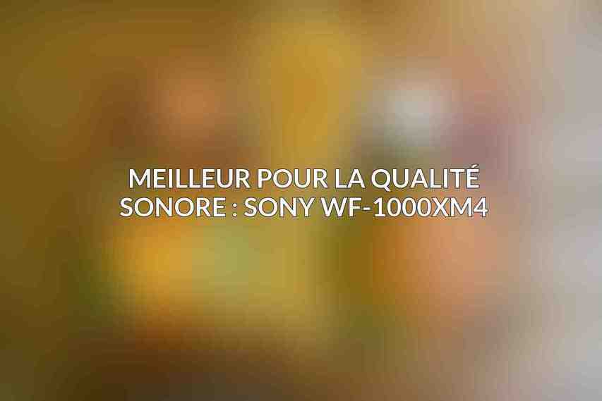 Meilleur pour la Qualité Sonore : Sony WF-1000XM4